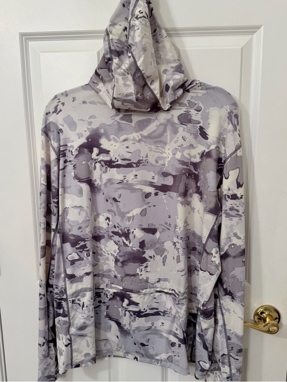 Simms Performance Hooded Fishing Shirt EUC White and Gray Camo Size L - Picture 3 of 5